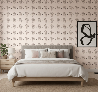 Tapet blommor silhuett minimalistisk söt kvinna floral - Tenstickers