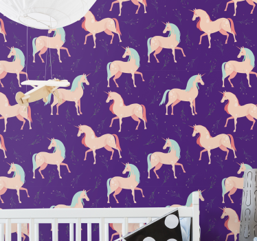 Tapet elegant unicorn barn tapet - Tenstickers
