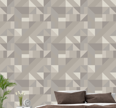Tapet geometriska former neutrala beige nyanser - Tenstickers