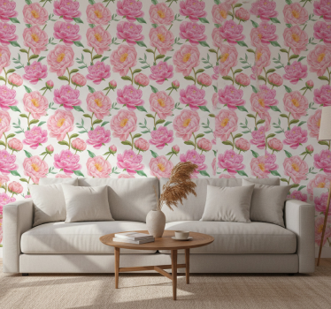 Tapet klassisk rosa blomma - Tenstickers