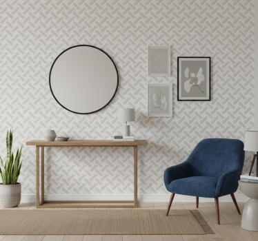 Tapet korridor geometriskt vitt rutmönster - Tenstickers