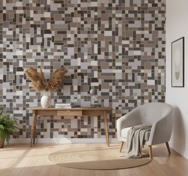 Tapet korridor grå rektanglar mosaik - Tenstickers