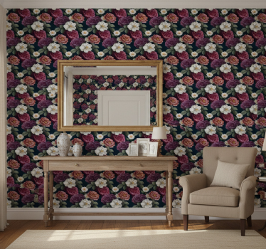Tapet korridor graceful bloom komposition - Tenstickers