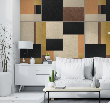 Tapet läder mosaik - Tenstickers
