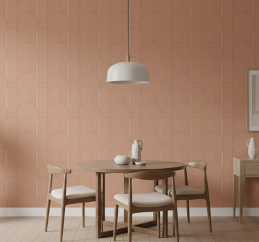 Tapet matsal terrakotta geometriskt cirkelmönster - Tenstickers