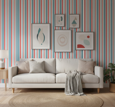 Tapet prydnadsföremål marin retro randig design - Tenstickers