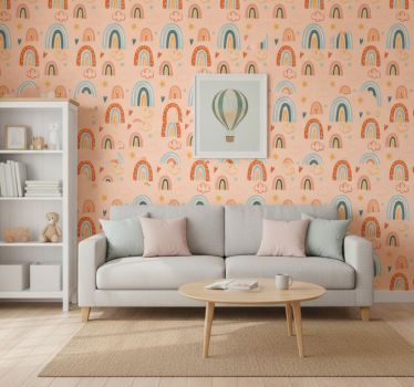 Barn tapet pastell enkla regnbågar - Tenstickers