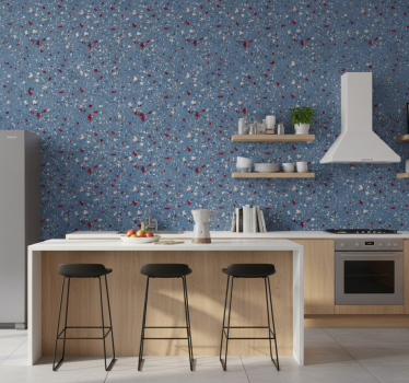 Tapet texturer och mönster blå geometrisk terrazzo - Tenstickers