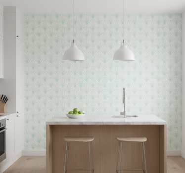 Tapet texturer och mönster geometrisk grön bladdesign - Tenstickers