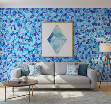Tapet texturer och mönster blå mosaikeffekt - Tenstickers