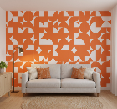 Tapet texturer och mönster orange cirkel geometrisk konst - Tenstickers