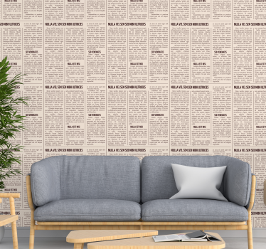 Tapet vintage tidning tryck cool abstrakt tapet - Tenstickers