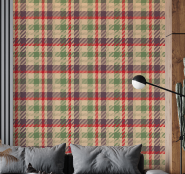 Tartan rutigt mönster Tapet prydnadsföremål - Tenstickers