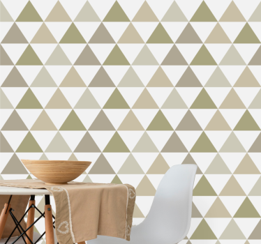 Trianglar i nyanser av beige geometrisk triangel tapet - Tenstickers
