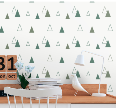 Trianglar natur färger samtida tapet - Tenstickers