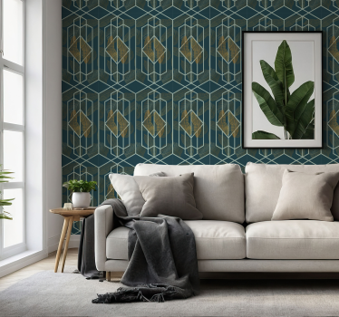Tropisk design geometriska tapeter - Tenstickers