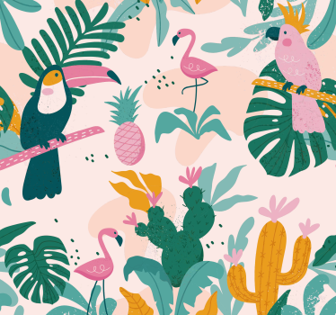 Tropisk flora fauna tapet natur - Tenstickers