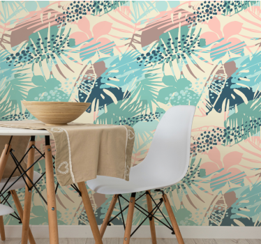 Exotisk bladdesign Tapet djungel - Tenstickers