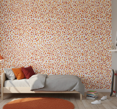 Ungdom tapeter orange och röda prickar - Tenstickers