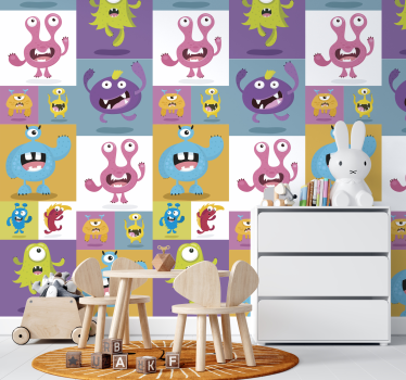 Vänliga monster barn tapeter - Tenstickers