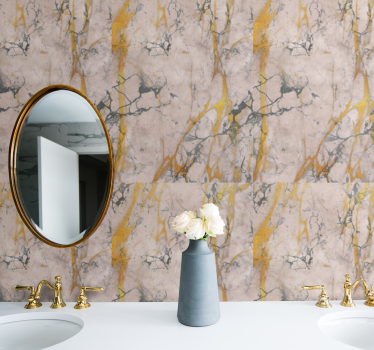Varm guld marmor effekt tapeter - Tenstickers
