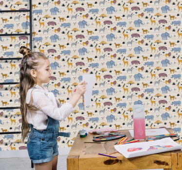 Vilda djur sovrum tapeter - Tenstickers
