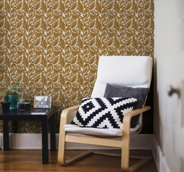 Vintage tapet blommig guld - Tenstickers