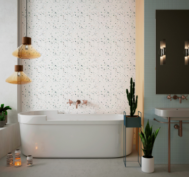 Vit terrazo sten effekt tapet - Tenstickers