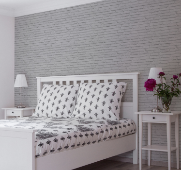 Vit texturerad tegeleffekt tapet - Tenstickers