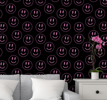 Vita och lila smiley faces tonårs tapeter - Tenstickers