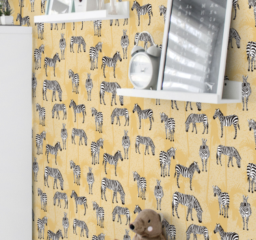Zebra och palmer cool djur tapet - Tenstickers