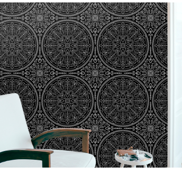 Zentangle stil prydnad blommiga tapeter - Tenstickers